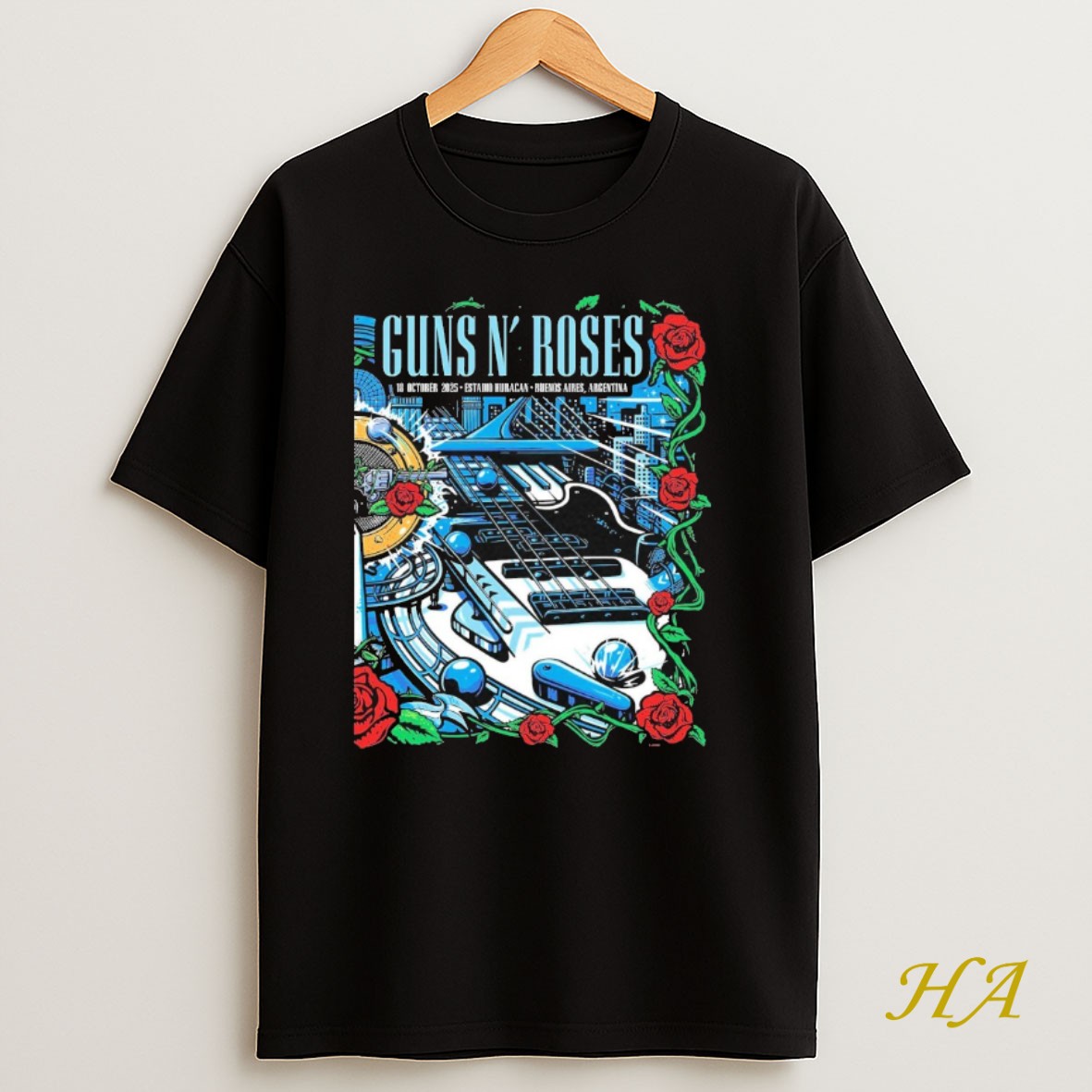 Official Guns N Roses Oct 18 2025 Estadio Tomas Adolfo Duco Buenos Aires Argentina Shirt