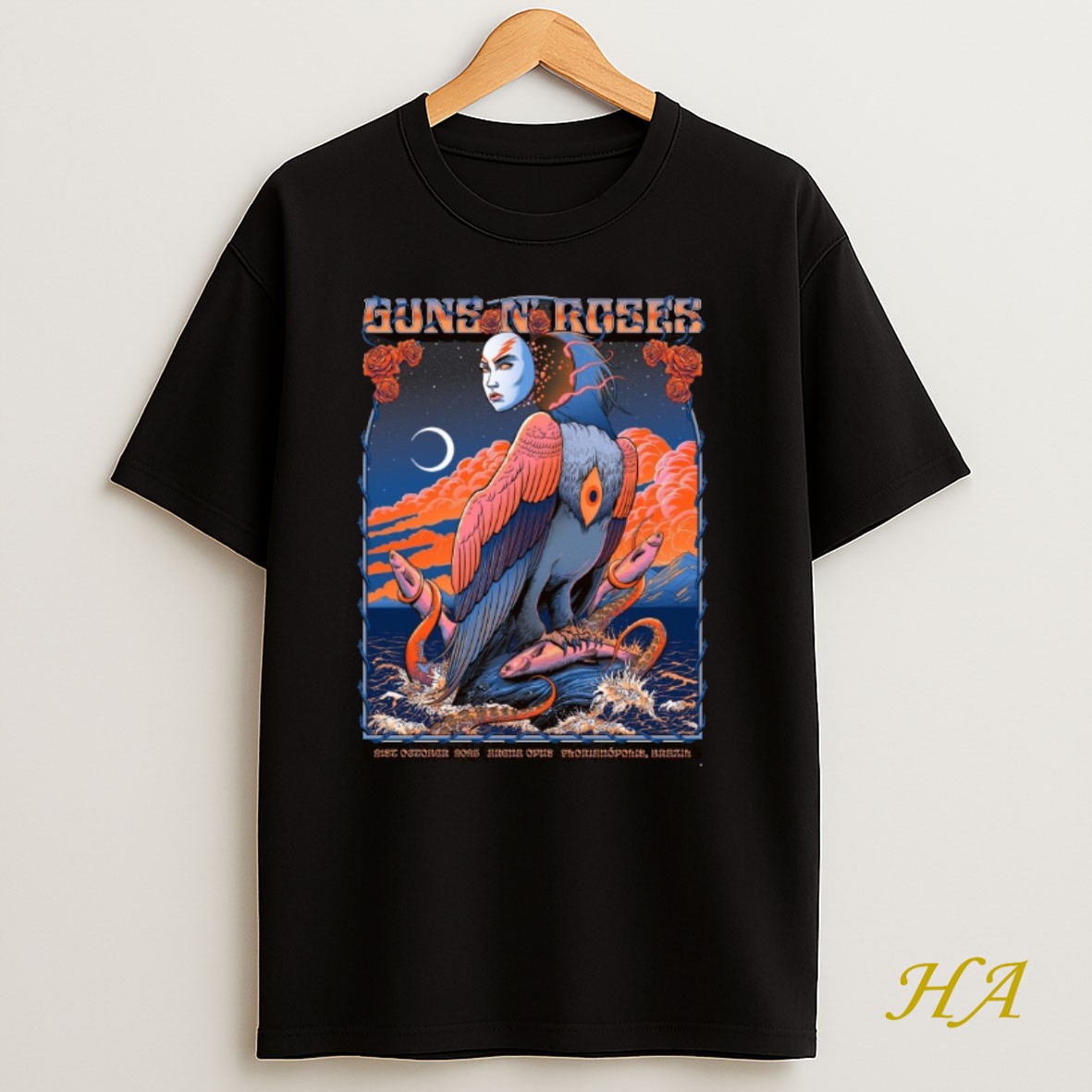 Official Guns N Roses Oct 21 2025 Florianopolis Brazil Tour Shirt