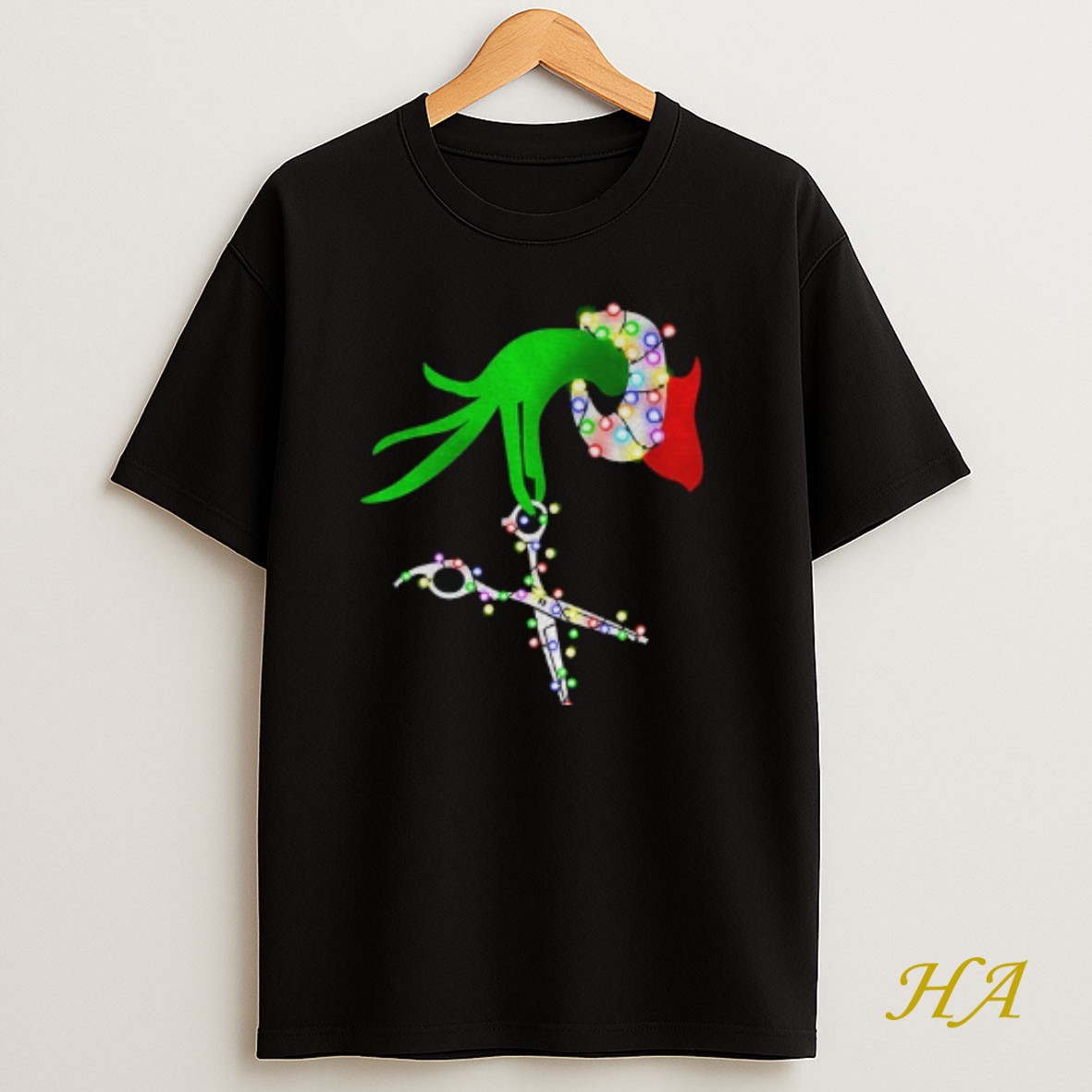 Official Hairdressed Christmas Grinch Hand Hair Stylist T Shirt