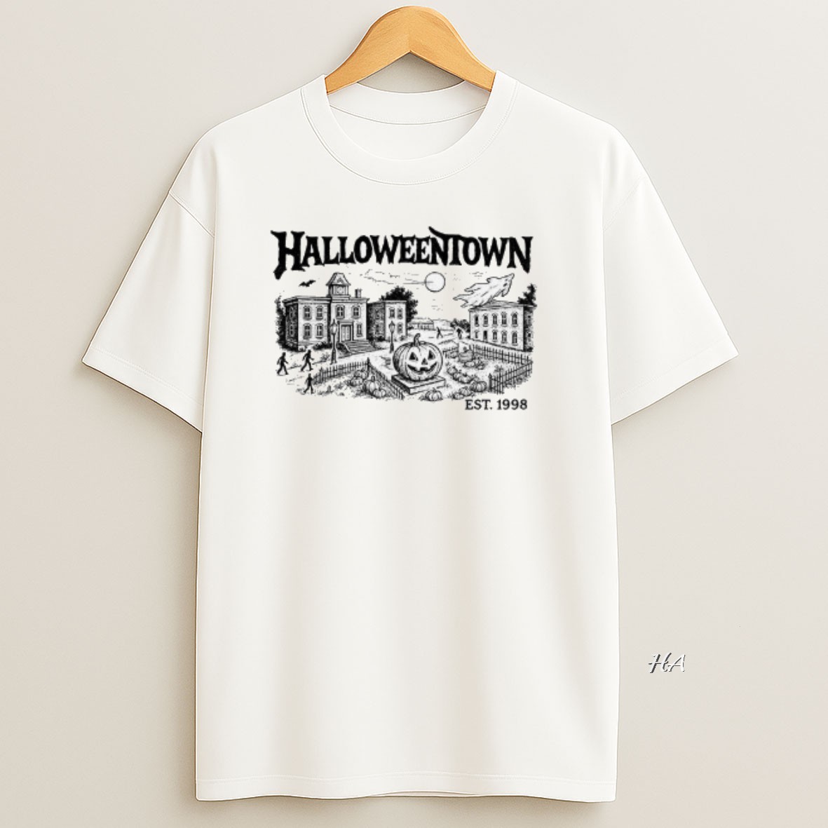 Official Halloweentown Haunted Village Spooky Halloween Est 1998 T Shirt