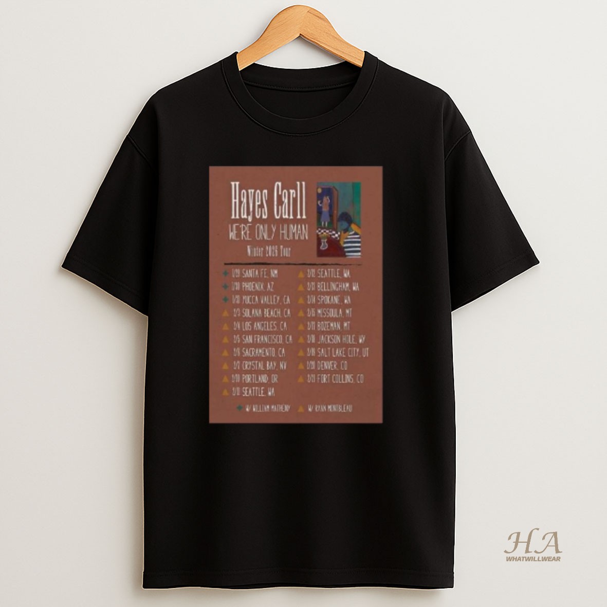 Official Hayes Carll Were Only Hunman Winter Tour 2026 Long Sleve T Shirt