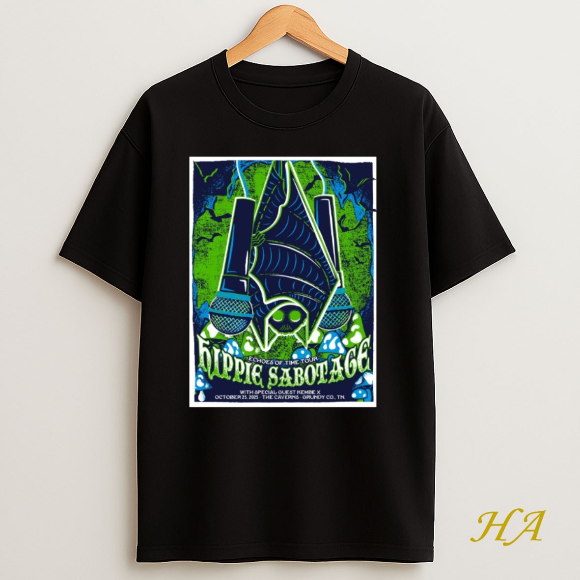 Official Hippie Sabotage October 25 2025 Echoes Of Time Tour The Caverns Grundy Co Tn Shirt