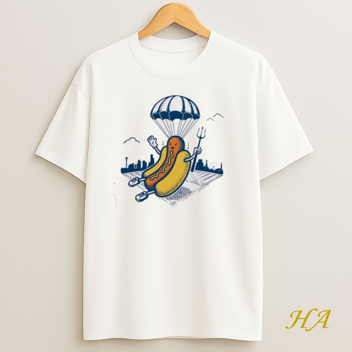 Official Hot Dogs Skydiving Mariners Mariners Vintage T Shirt