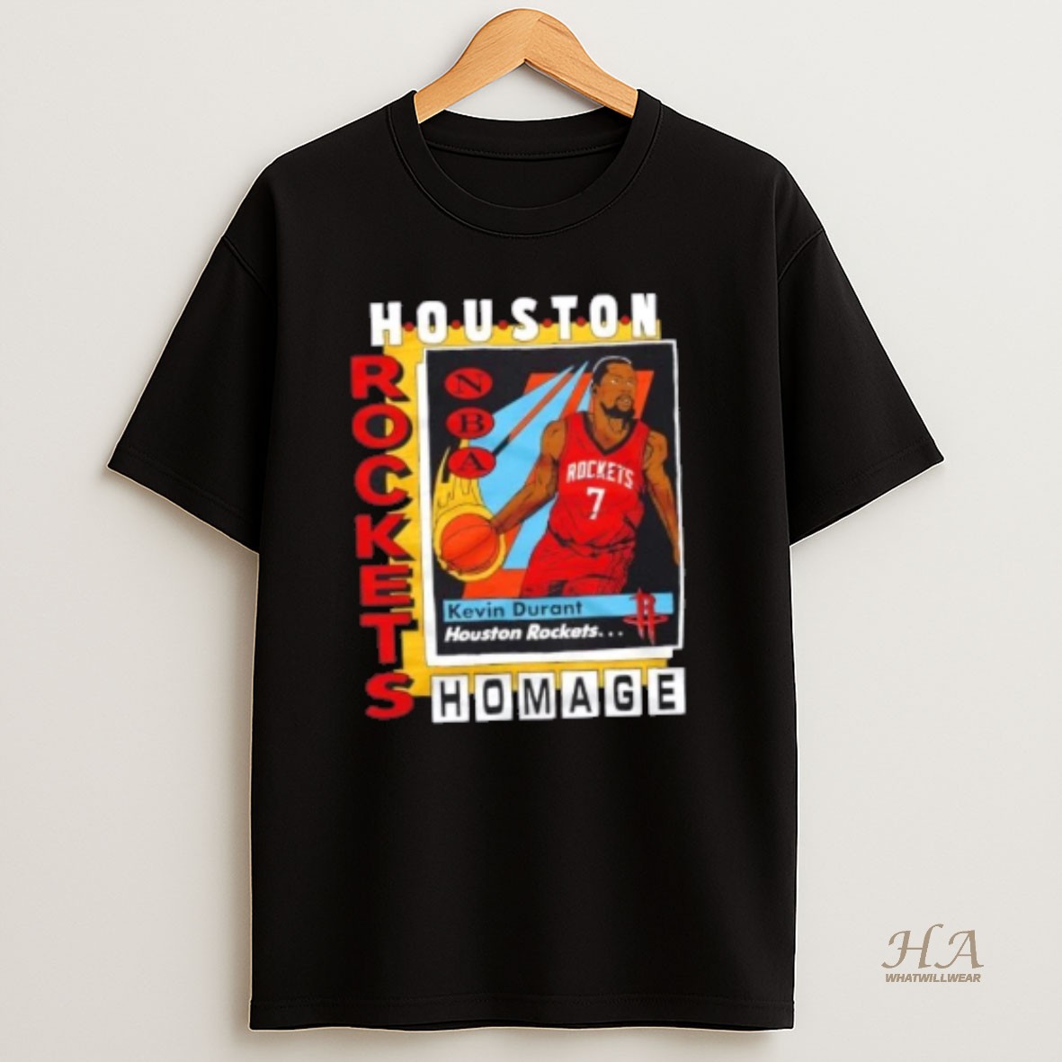 Official Houston Rockets Kevin Durant Trading Card T Shirt