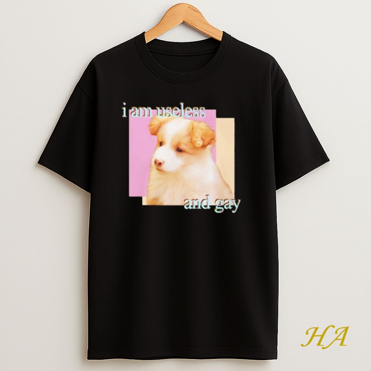 Official I Am Useless And Gay Dog T Shirt