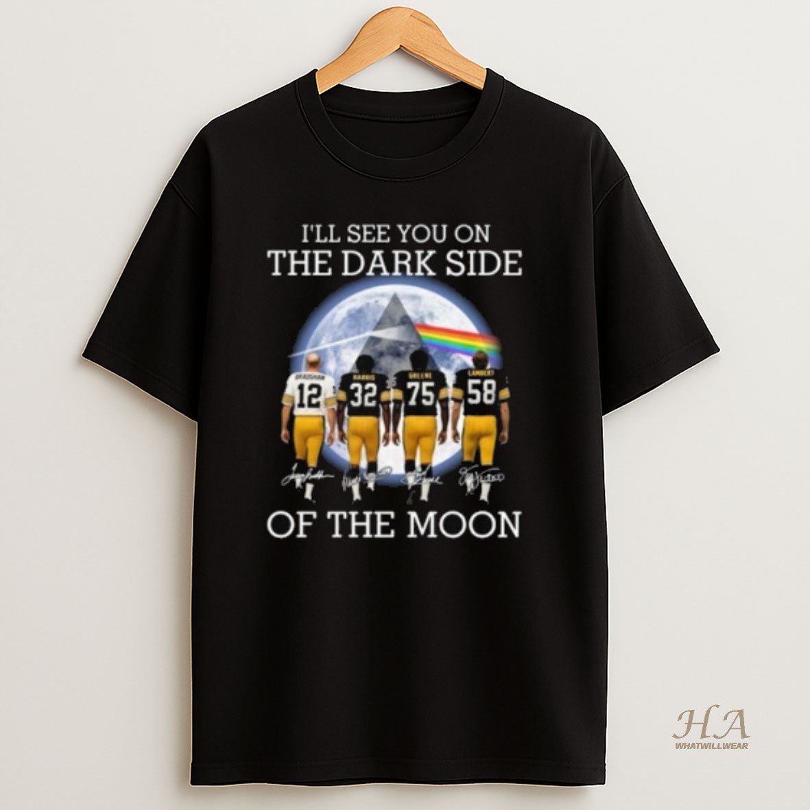 Official Ill See You On The Dark Side Of The Moon Pittsburgh Steelers Legends Signatures 2025 Long Sleve T Shirt