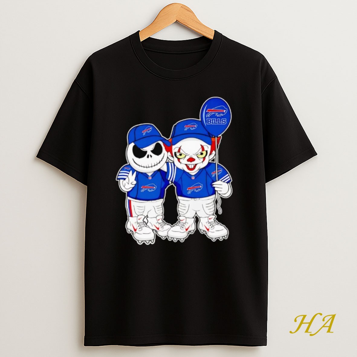Official Jack Skellington And Pennywise Buffalo Bills Balloon T Shirt
