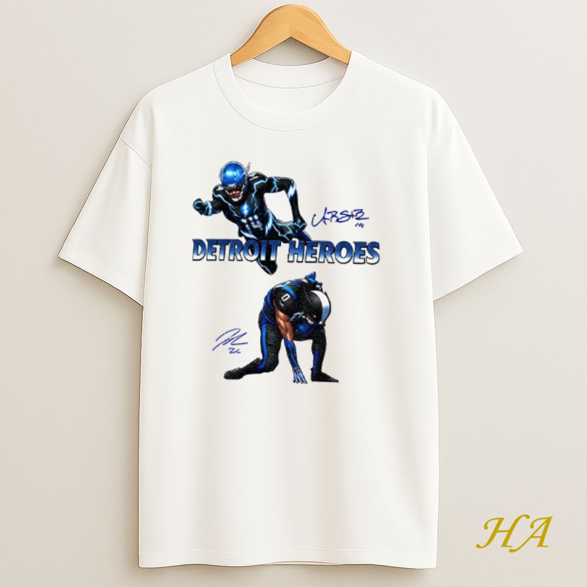 Official Jahmyr Gibbs And Amon Ra St Brown Detroit Heroes 2025 Signature Shirt