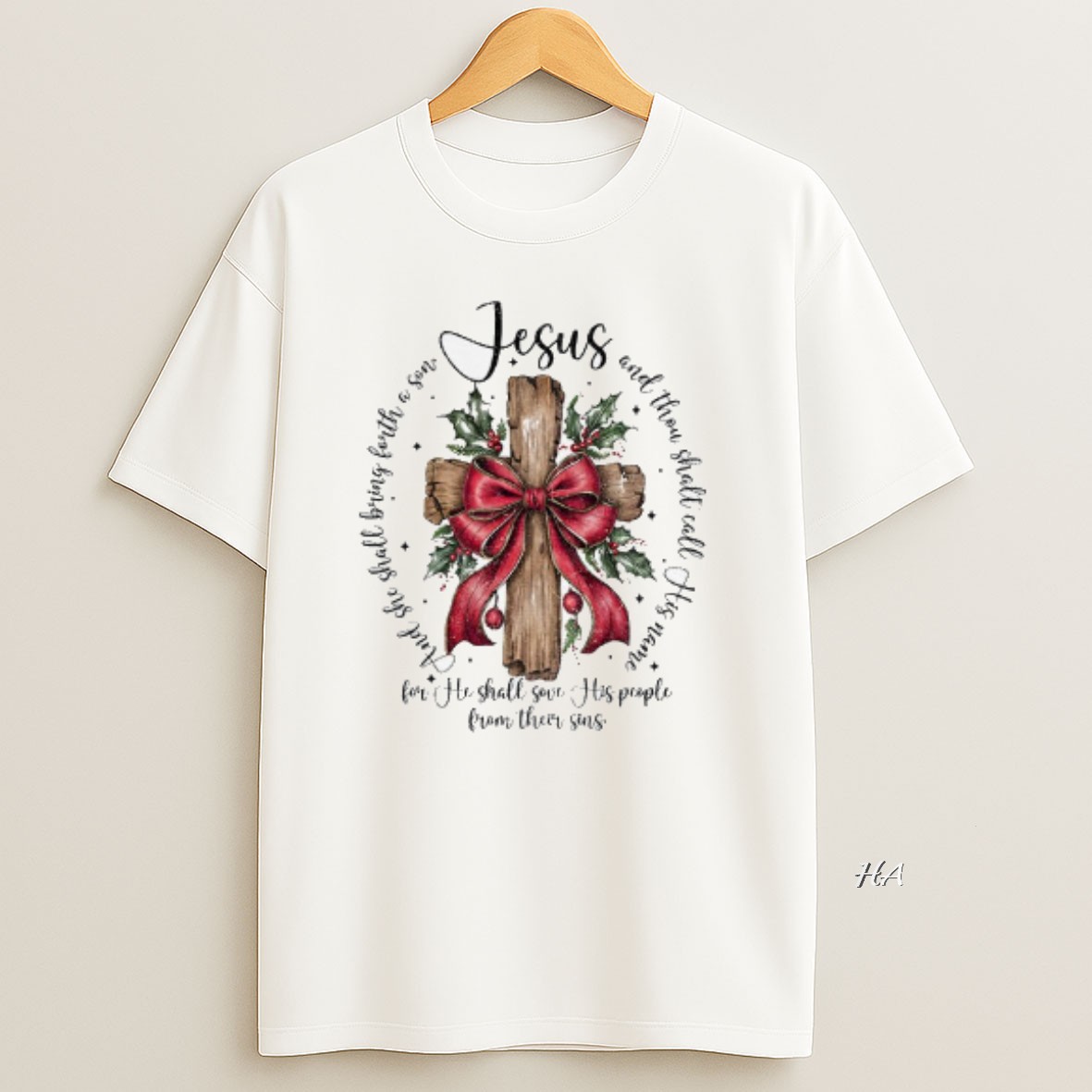 Official Jesus And She Shall Bring Forth A Son And Thou Shalt Call His Name Christmas T Shirt