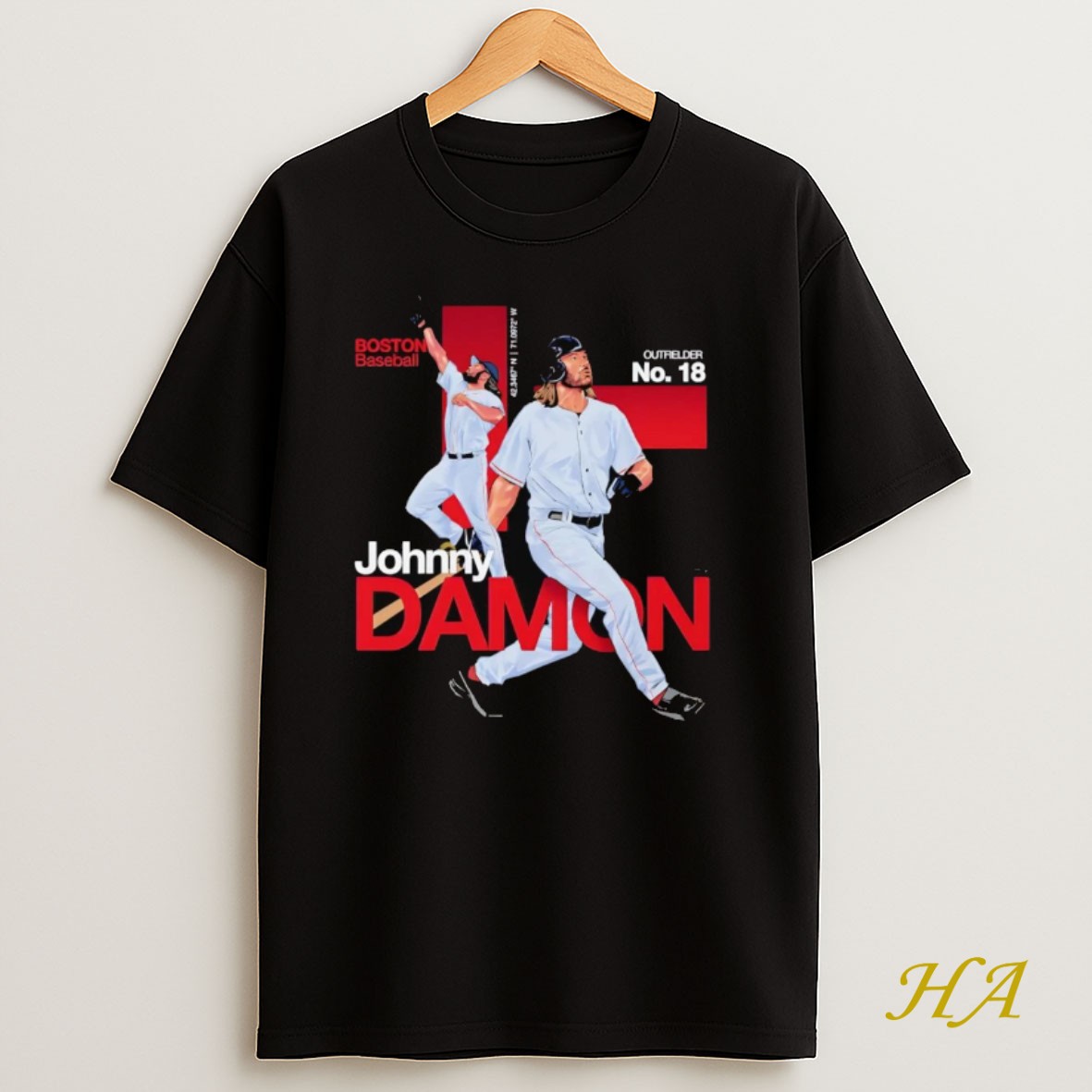 Official Johnny Damon Modern Boston Red Sox T Shirt