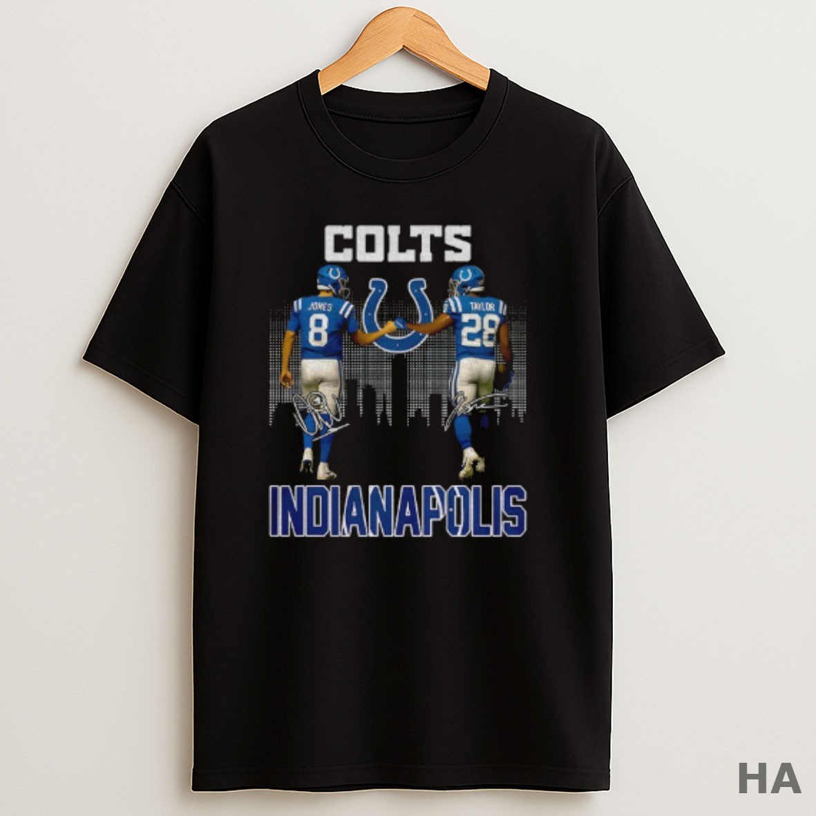 Official Jonathan Taylor And Jason Bean Indianapolis Colts City Skyline Nfl Signatures T Shirt