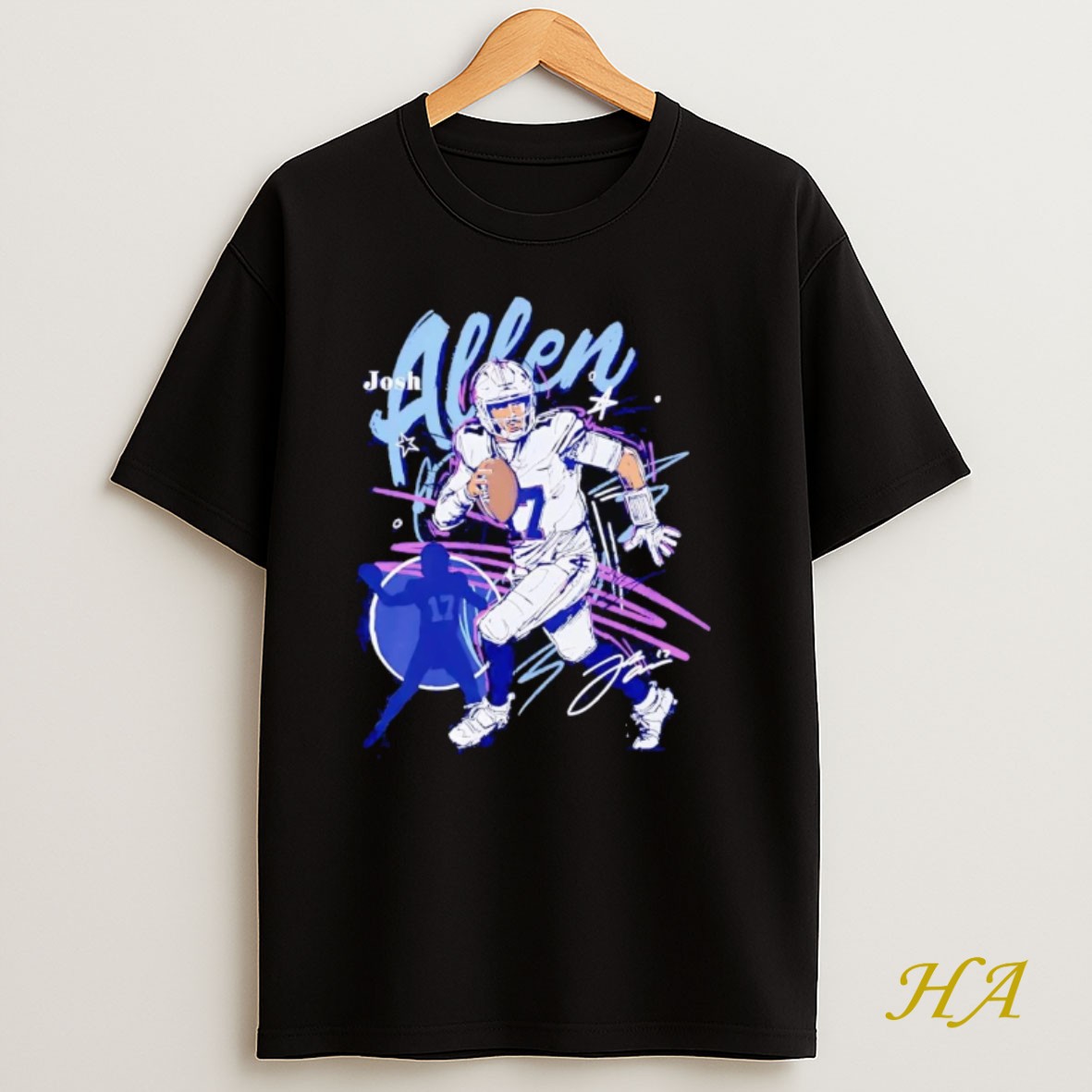 Official Josh Allen Scribble Buffalo Bills T Shirt