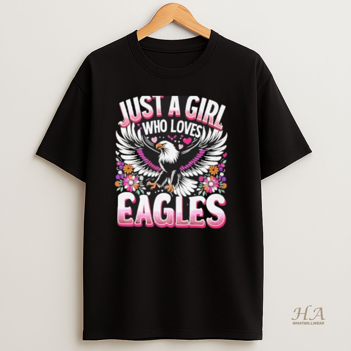 Official Just A Girl Who Loves Eagles T Shirt
