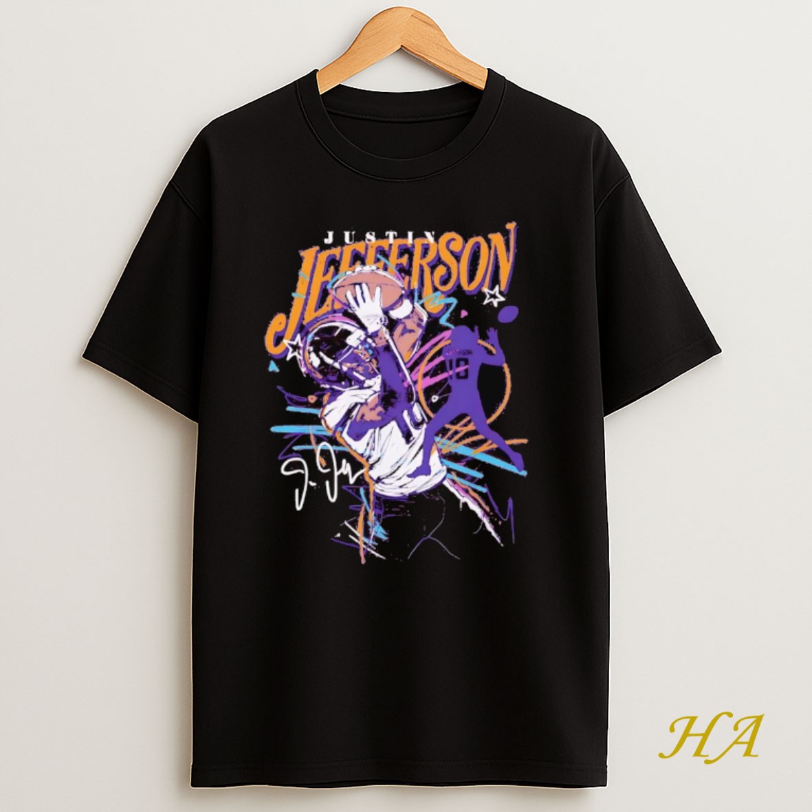 Official Justin Jefferson Scribble Minnesota Vikings T Shirt