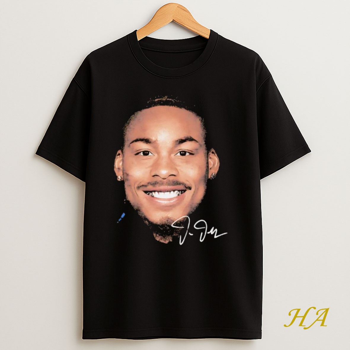 Official Justin Jefferson Smiling Face Signature Minnesota Vikings T Shirt