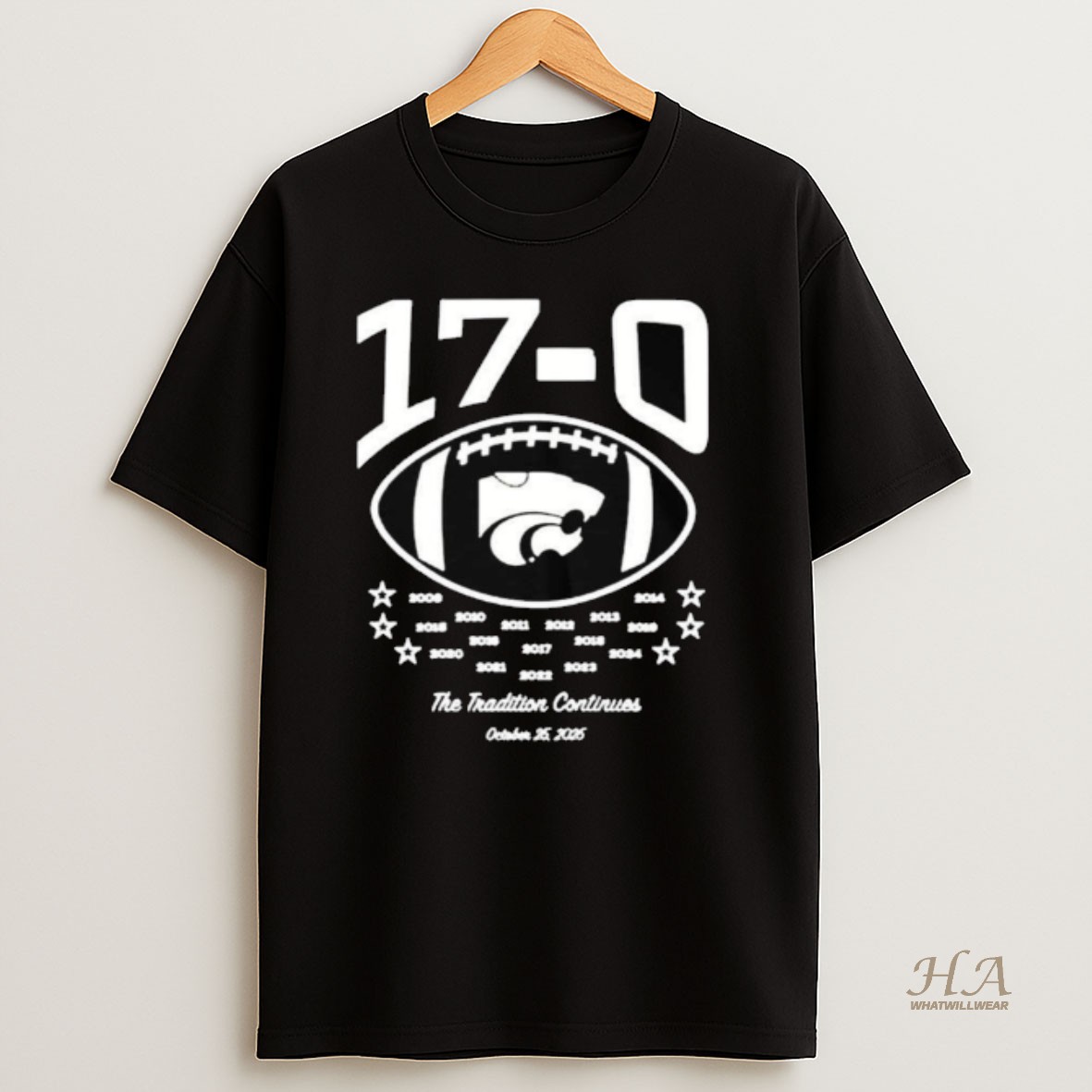 Official K State Wildcats Purple Summit Sportswear Football 17 0 Vs Kansas Long Sleve T Shirt