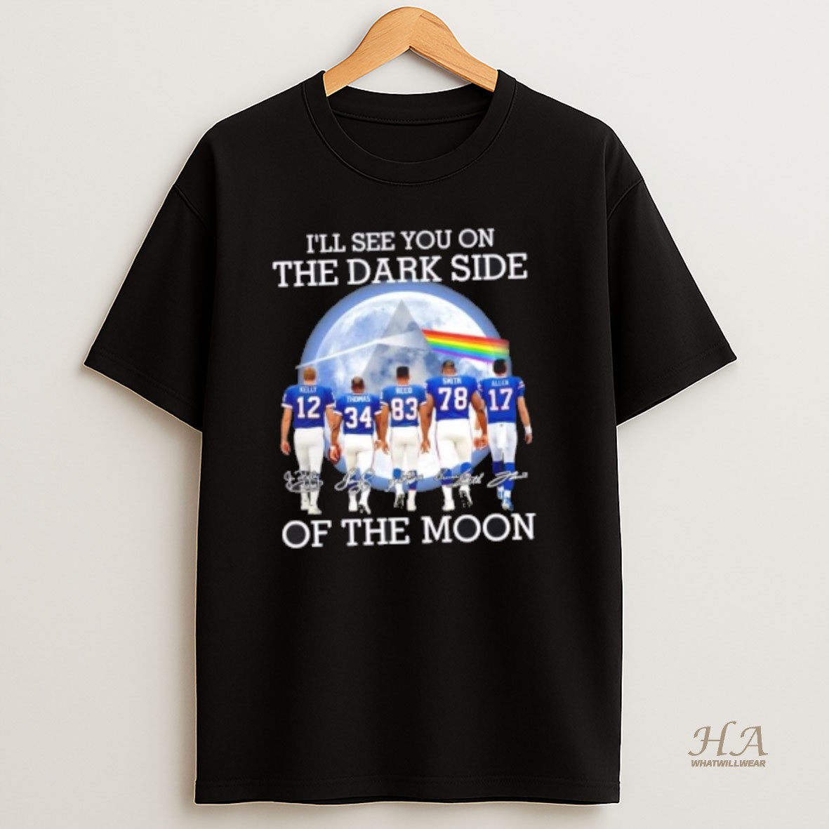 Official Kelly Thomas Reed Smith Allen Buffalo Bills Ill See You On The Dark Side Of The Moon T Shirt