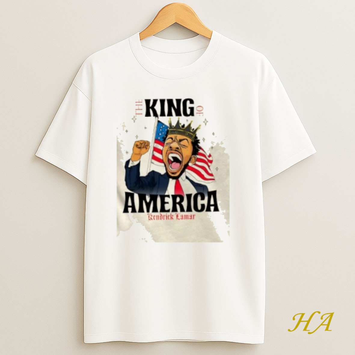 Official Kendrick Lamar The King Of Rap America Flag T Shirt