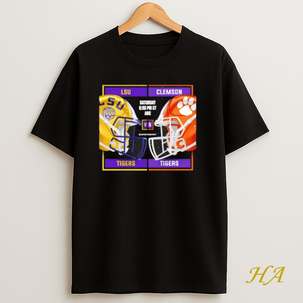 Official Lsu Tigers Vs Clemson Tigers 2025 Football Helmet T Shirt