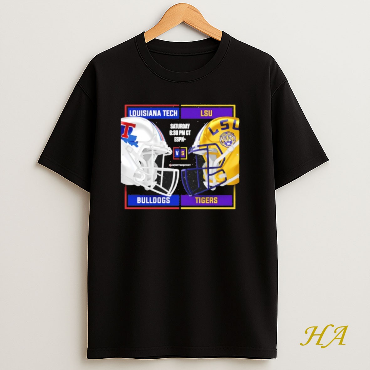 Official Lsu Tigers Vs Louisiana Tech Bulldogs 2025 Football Helmet T Shirt
