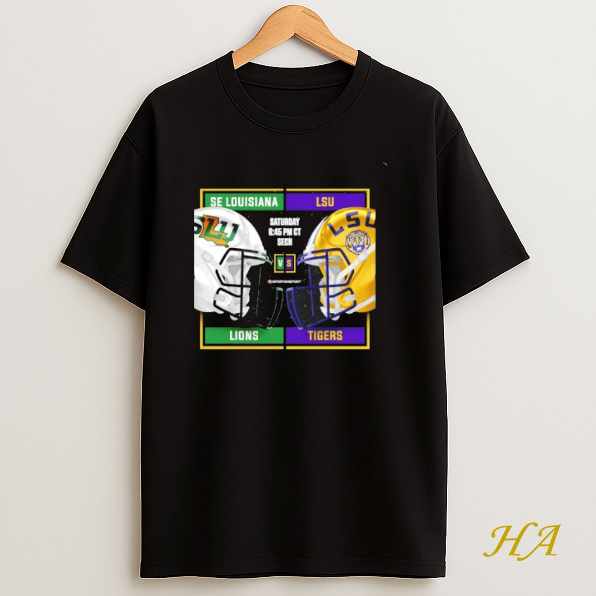 Official Lsu Tigers Vs Se Louisiana Lions 2025 Football Helmet T Shirt