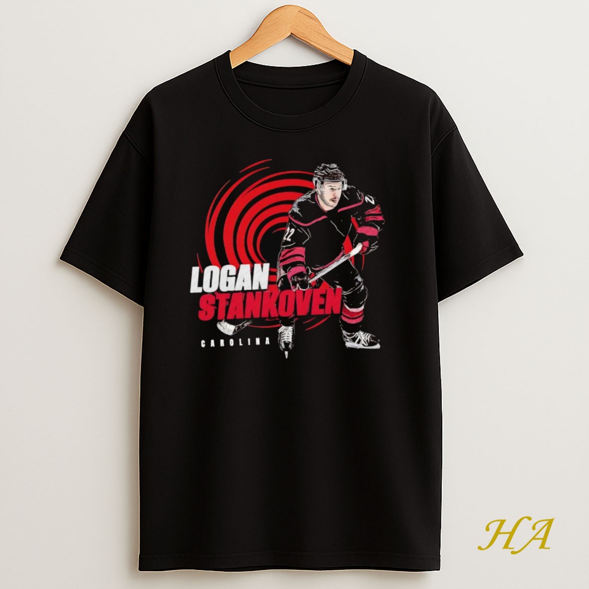 Official Logan Stankoven Portrait Carolina Hurricanes T Shirt