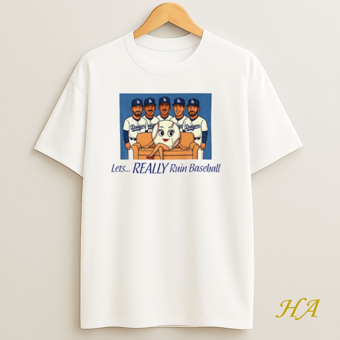 Official Los Angeles Dodgers Baseball Lets Really Ruin Baseball National League Champions T Shirt