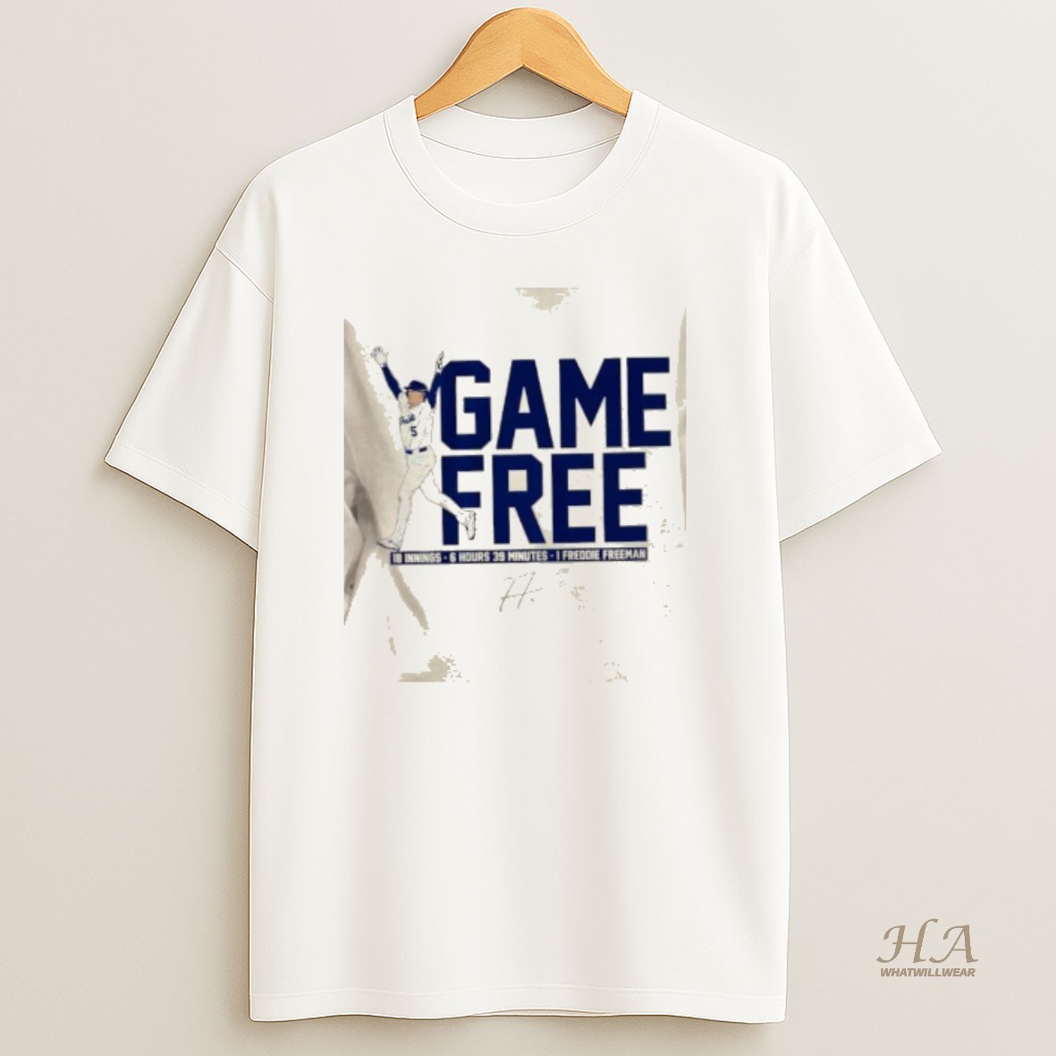 Official Los Angeles Dodgers Freddie Freeman Game Free Walk Off Signature T Shirt