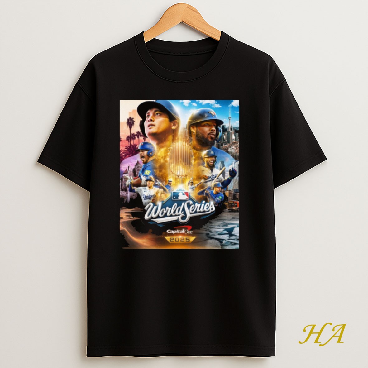Official Los Angeles Dodgers Vs Toronto Blue Jays Mlb World Series Capital One October 21 2025 The Stage Is Set T Shirt