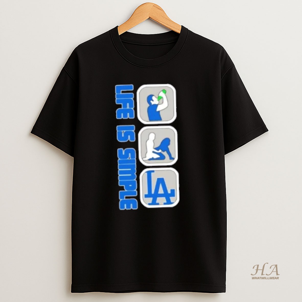 Official Los Angeles Dodgers Baseball Life Is Simple T Shirt