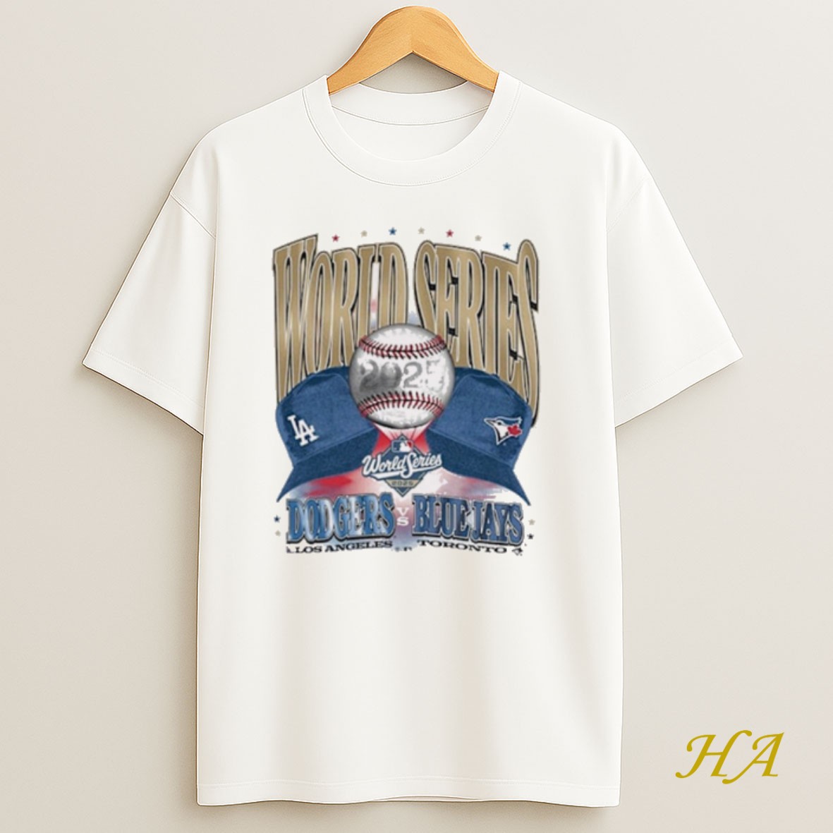 Official Los Angeles Dodgers Vs Toronto Blue Jays 2025 Mlb Ws World Series Participant Dueling Caps T Shirt