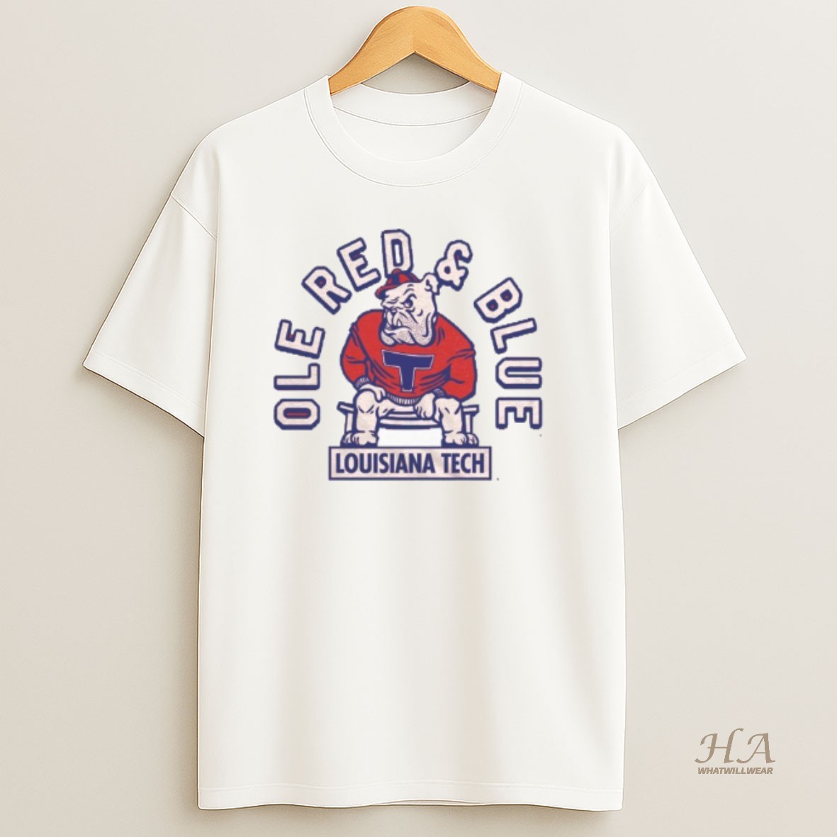 Official Louisiana Tech Ole Red And Blue Vintage T Shirt