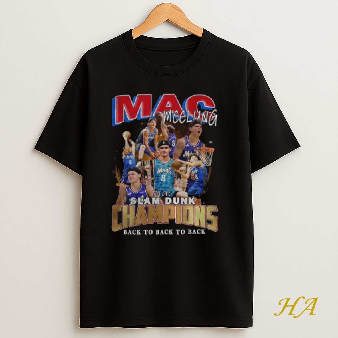 Official Mac Mcclung Orlando Magic Slam Dunk Champions 2025 Back To Back To Back T Shirt