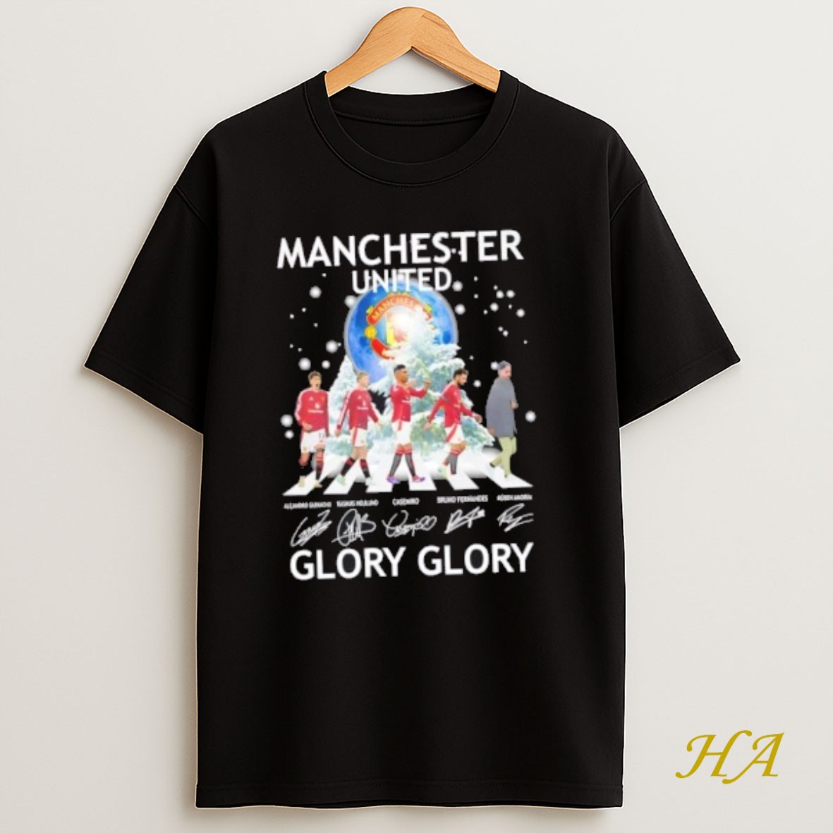 Official Manchester United Ruben Amorim And Players Abbey Road Glory Glory Shirt