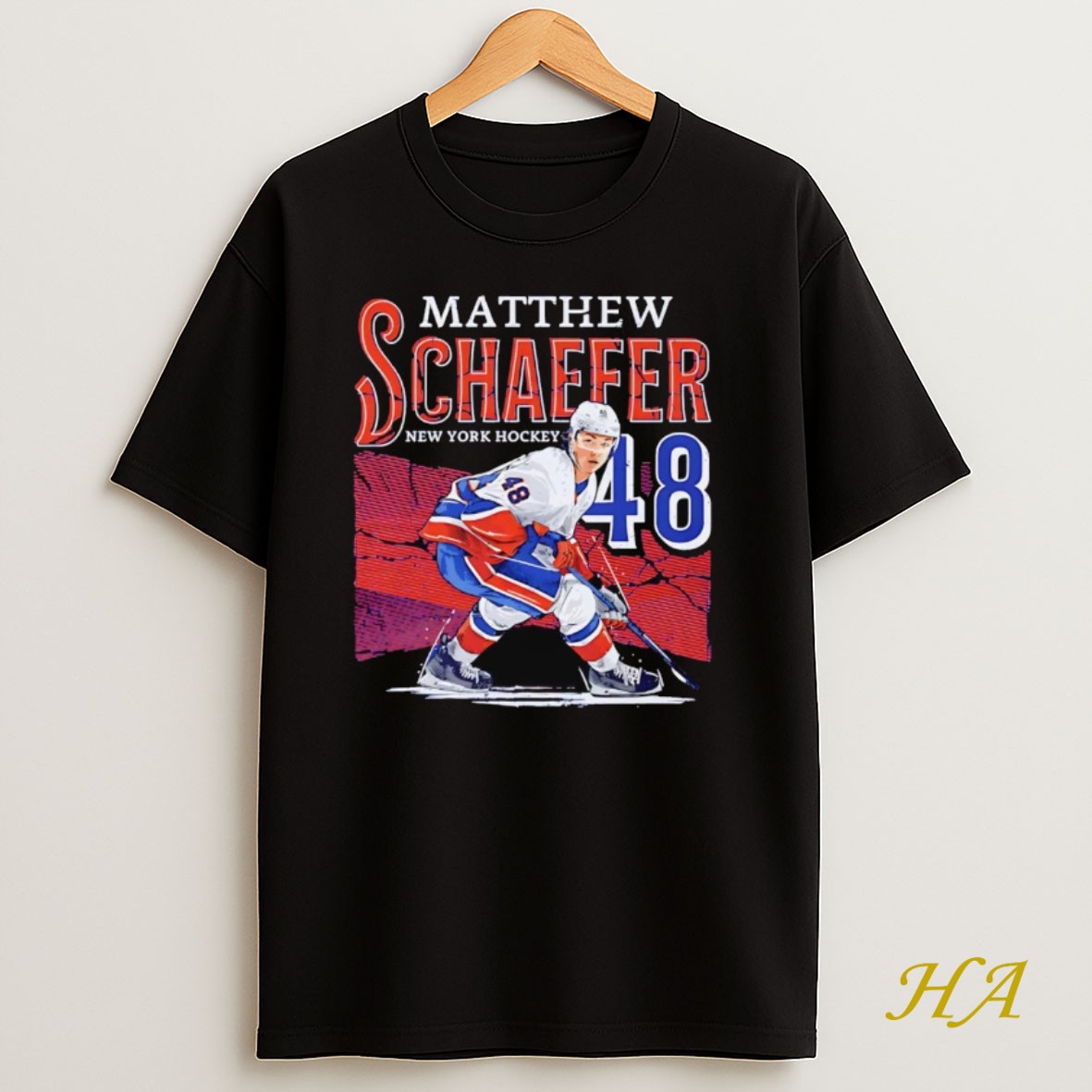 Official Matthew Schaefer Portrait New York Islanders T Shirt
