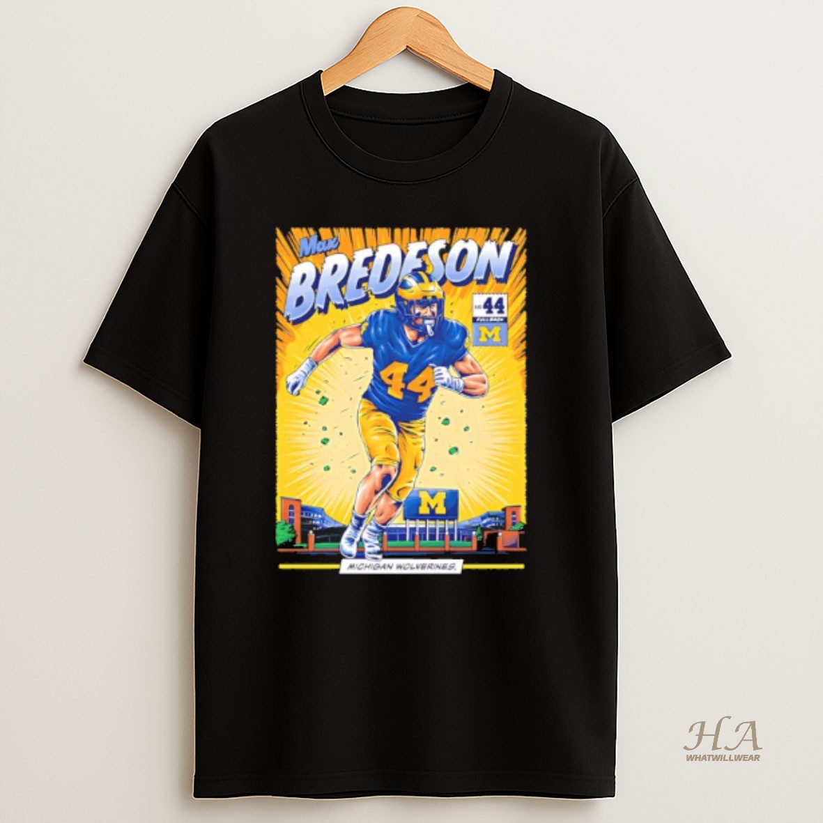 Official Max Bredeson Michigan Wolverines No 44 Comic Shirt