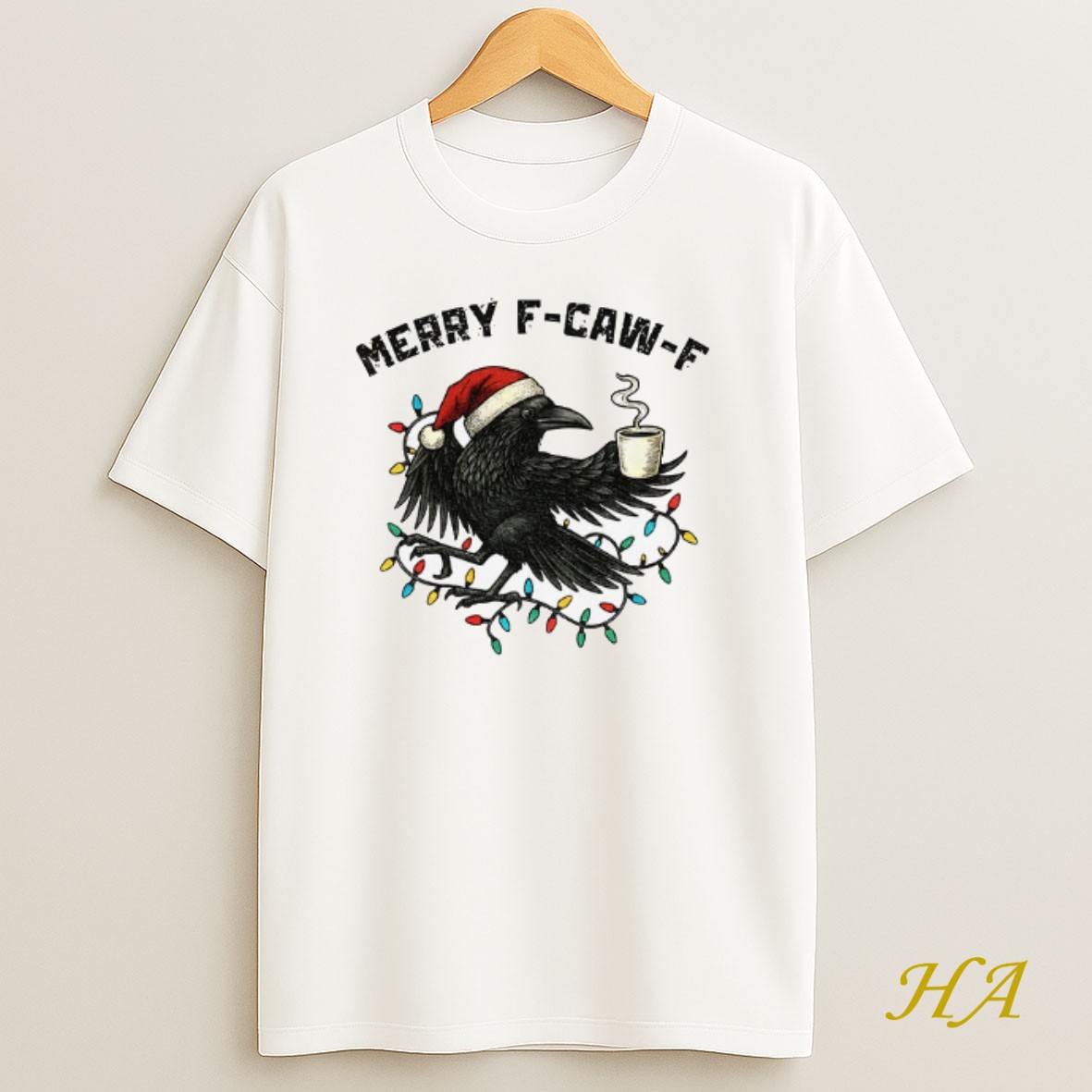 Official Merry F Caw F Funny Crow Christmas Shirt