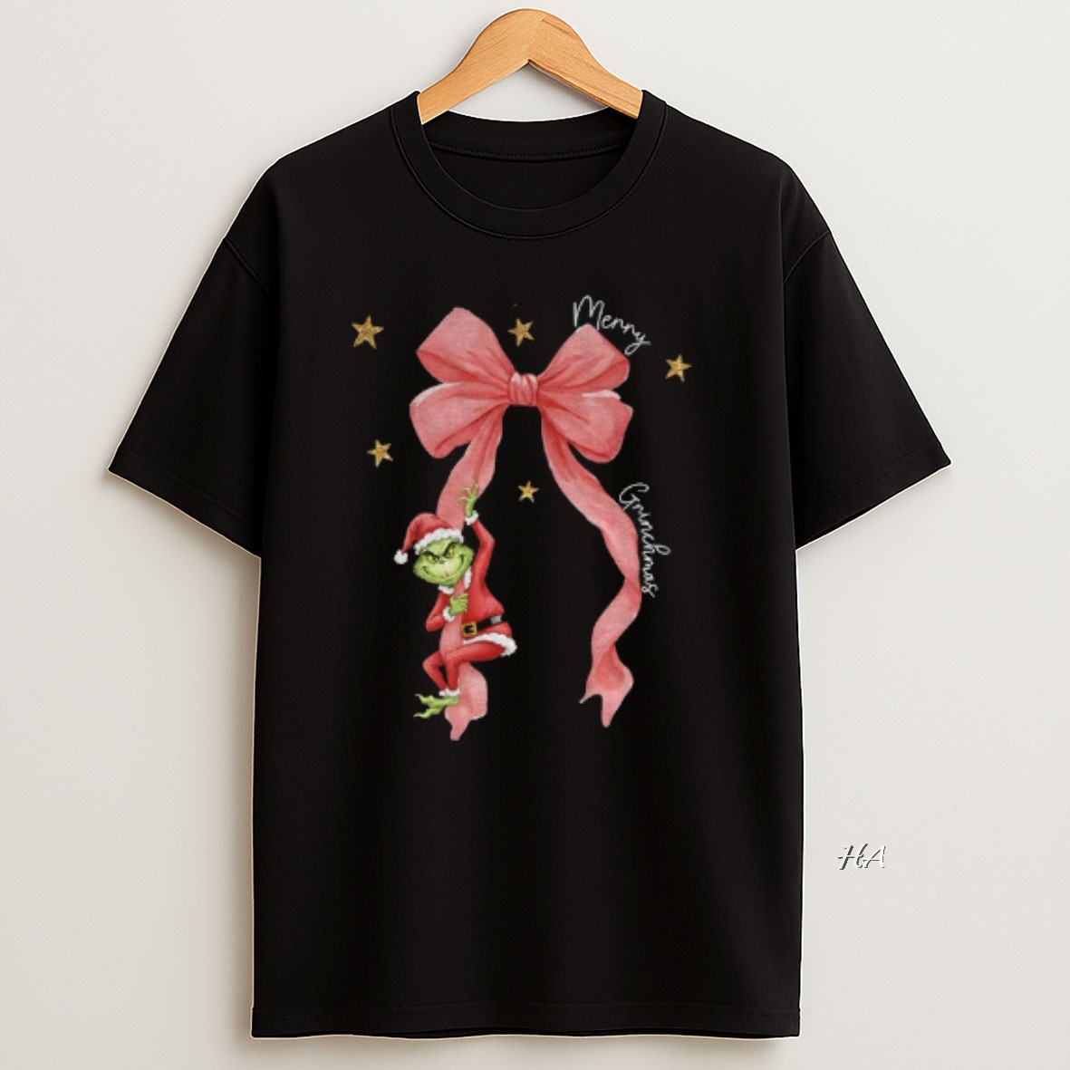 Official Merry Greenmas Grinch Bow Merry Christmas T Shirt