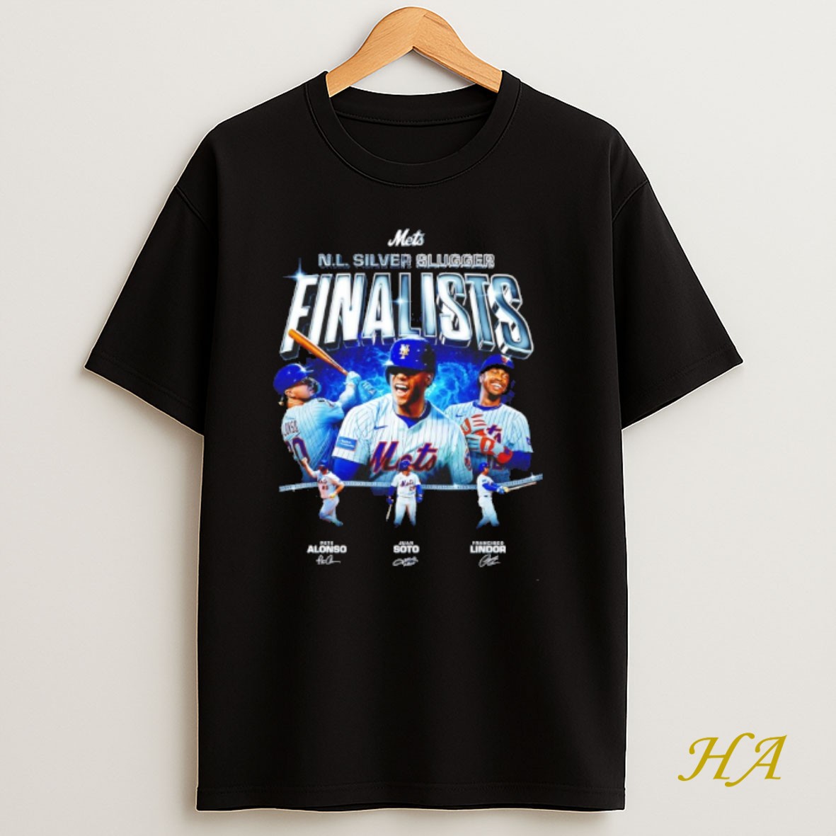 Official Mets Pete Alonso Juan Soto Francisco Lindor 2025 Nl Silver Slugger Finalists Signatures Shirt