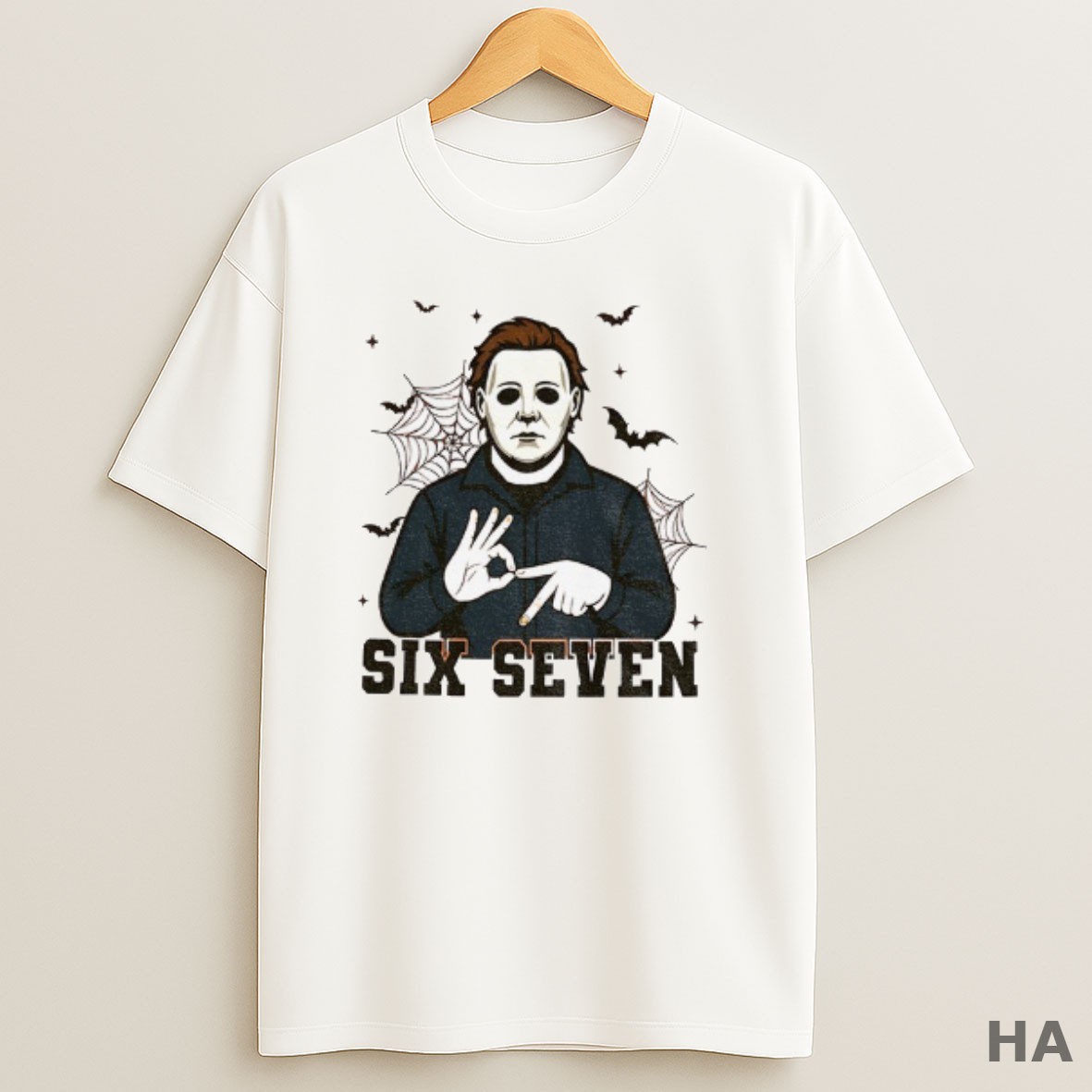 Official Michael Myers Bat Six Seven 6 7 Meme Spooky Halloween T Shirt