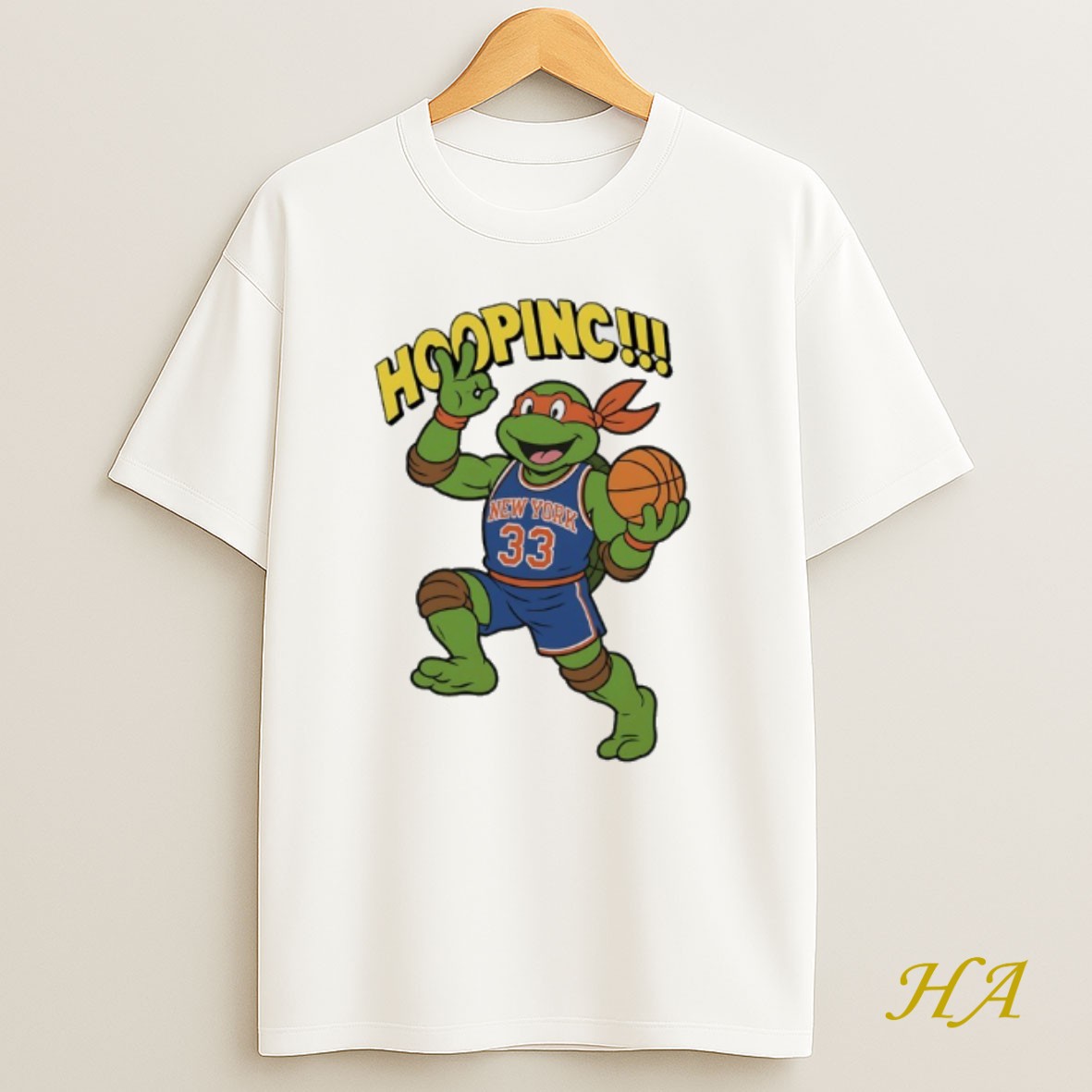 Official Michelangelo Ninja Turtles Hoopinc Patrick Ewing New York Knicks Shirt