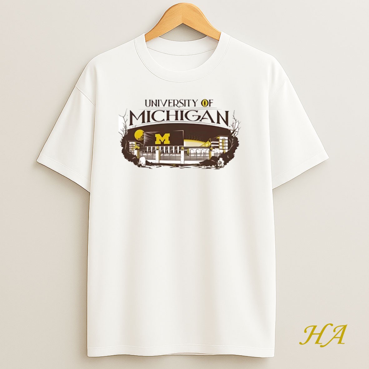 Official Michigan Wolverines Spooky Big House T Shirt