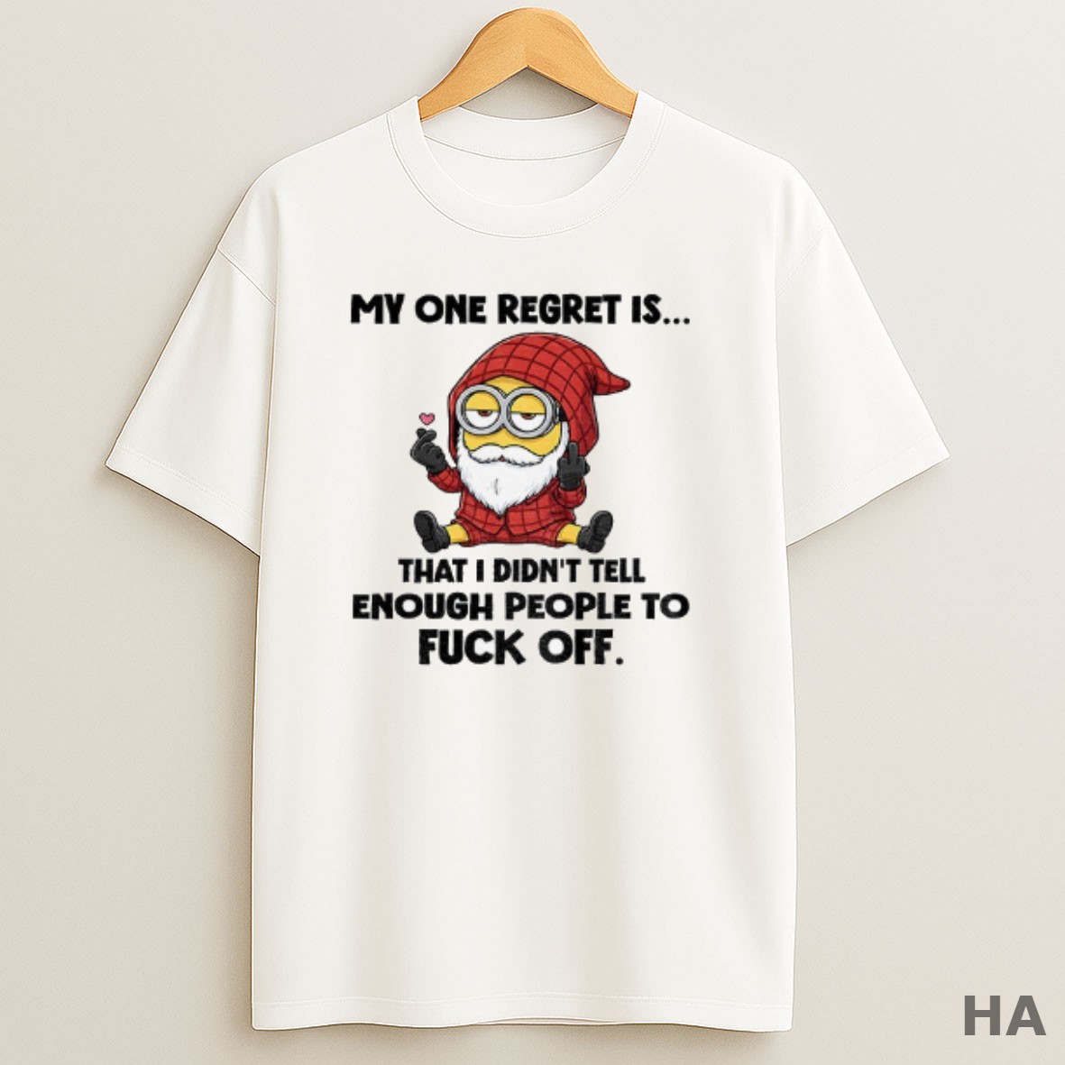Official Minion Gnome My One Regret Is That I Didnt Tell Enough People To Fuck Off T Shirt