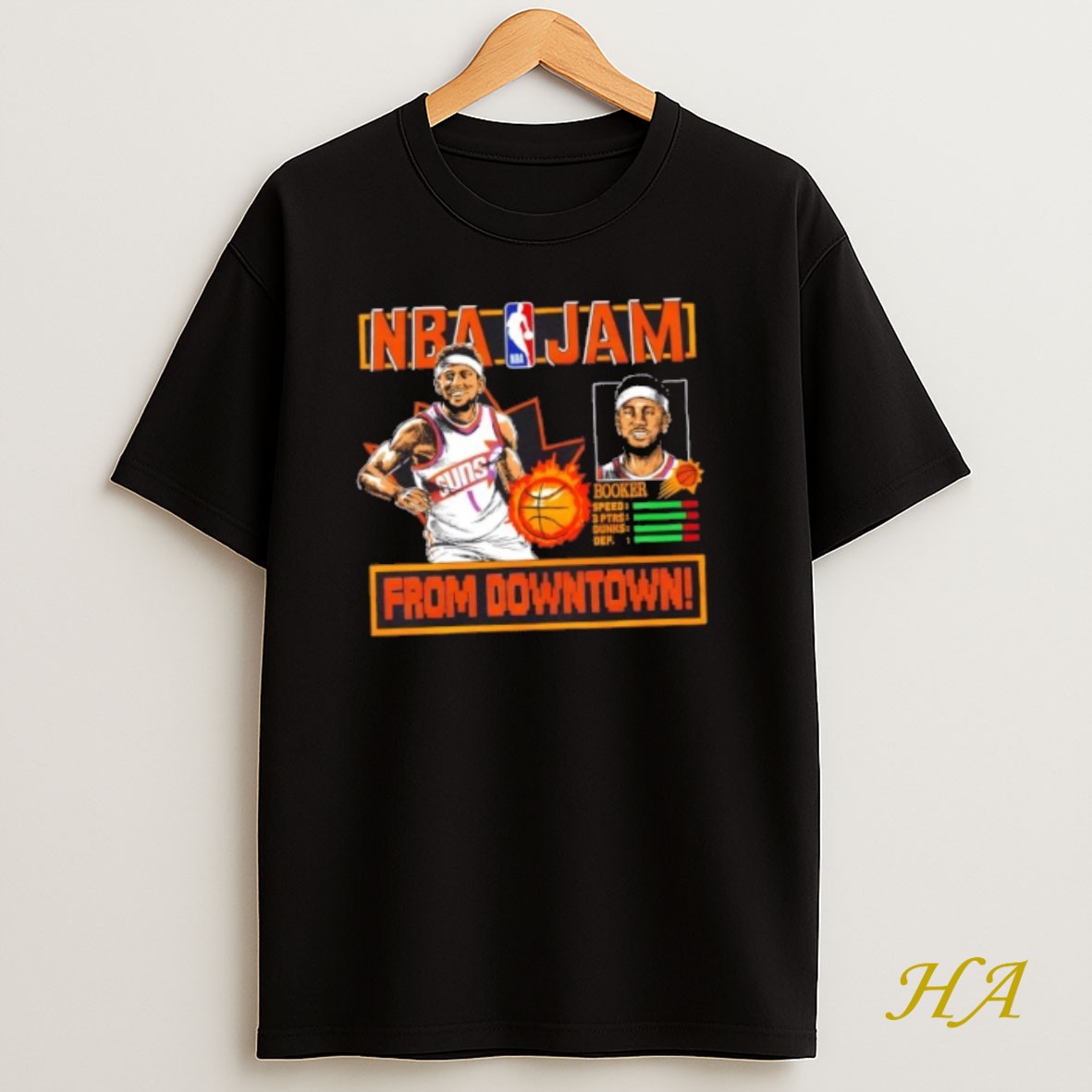 Official Nba Jam Phoenix Suns Devin Booker From Downtown T Shirt