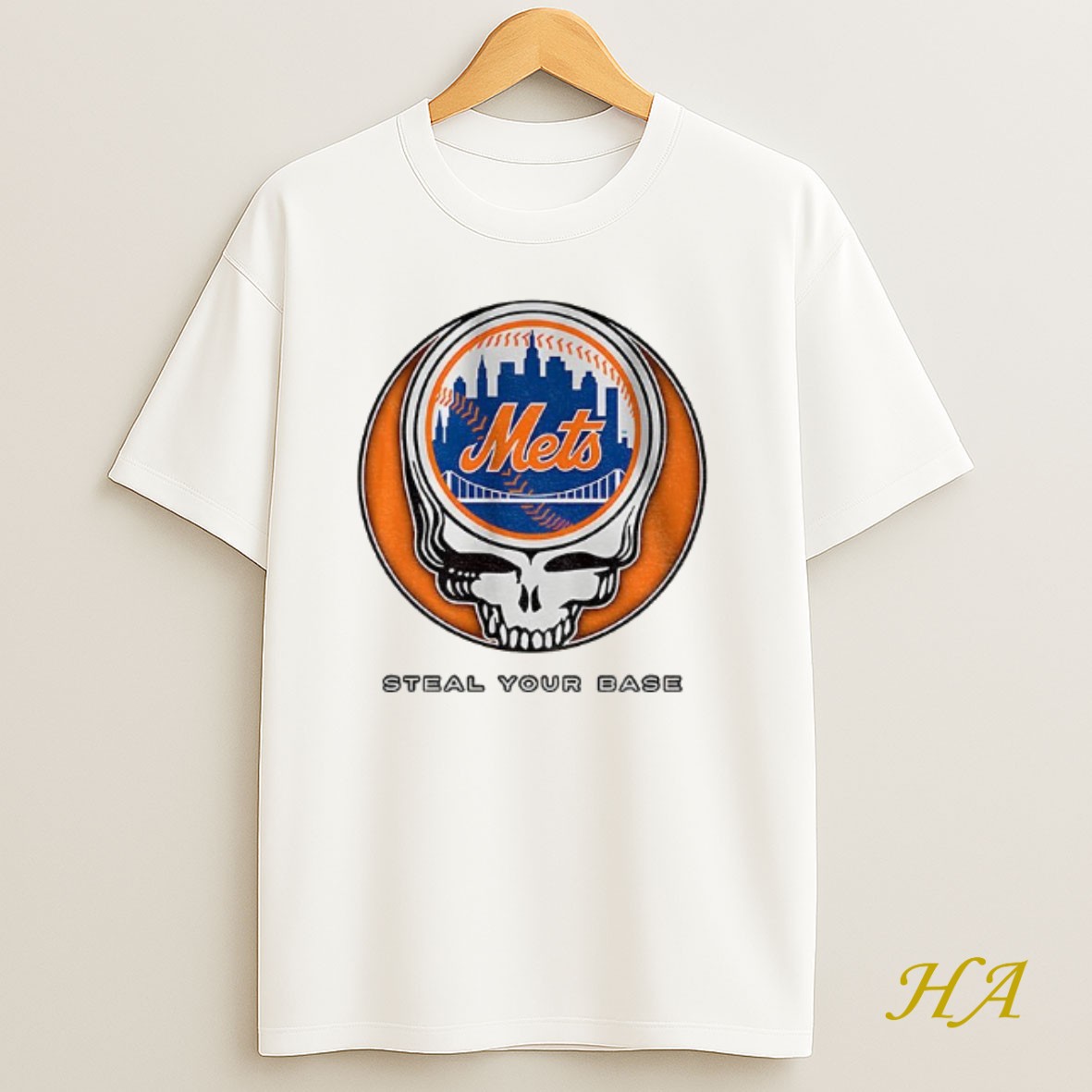 Official New York Mets Steal Your Base Grateful Dead Skull Mlb Shirt