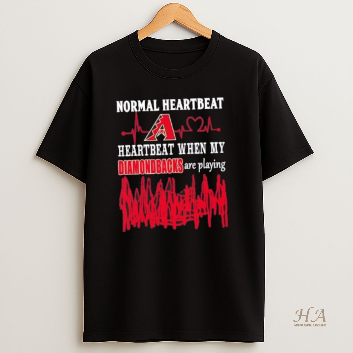 Official Normal Heartbeat Heartbeat When My Arizona Diamondbacks Baseball Are Playing T Shirt