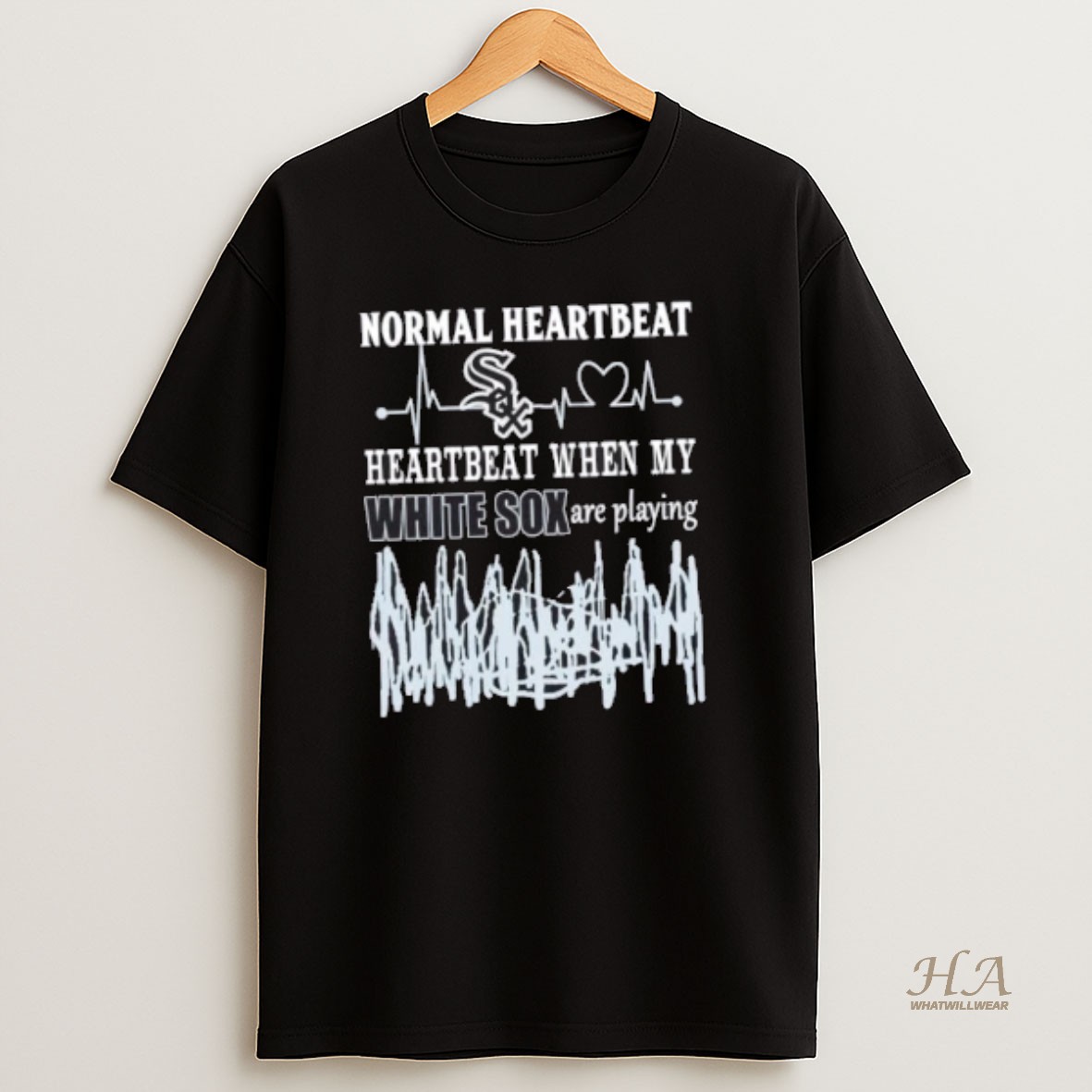 Official Normal Heartbeat Heartbeat When My Chicago White Sox Baseball Are Playing T Shirt