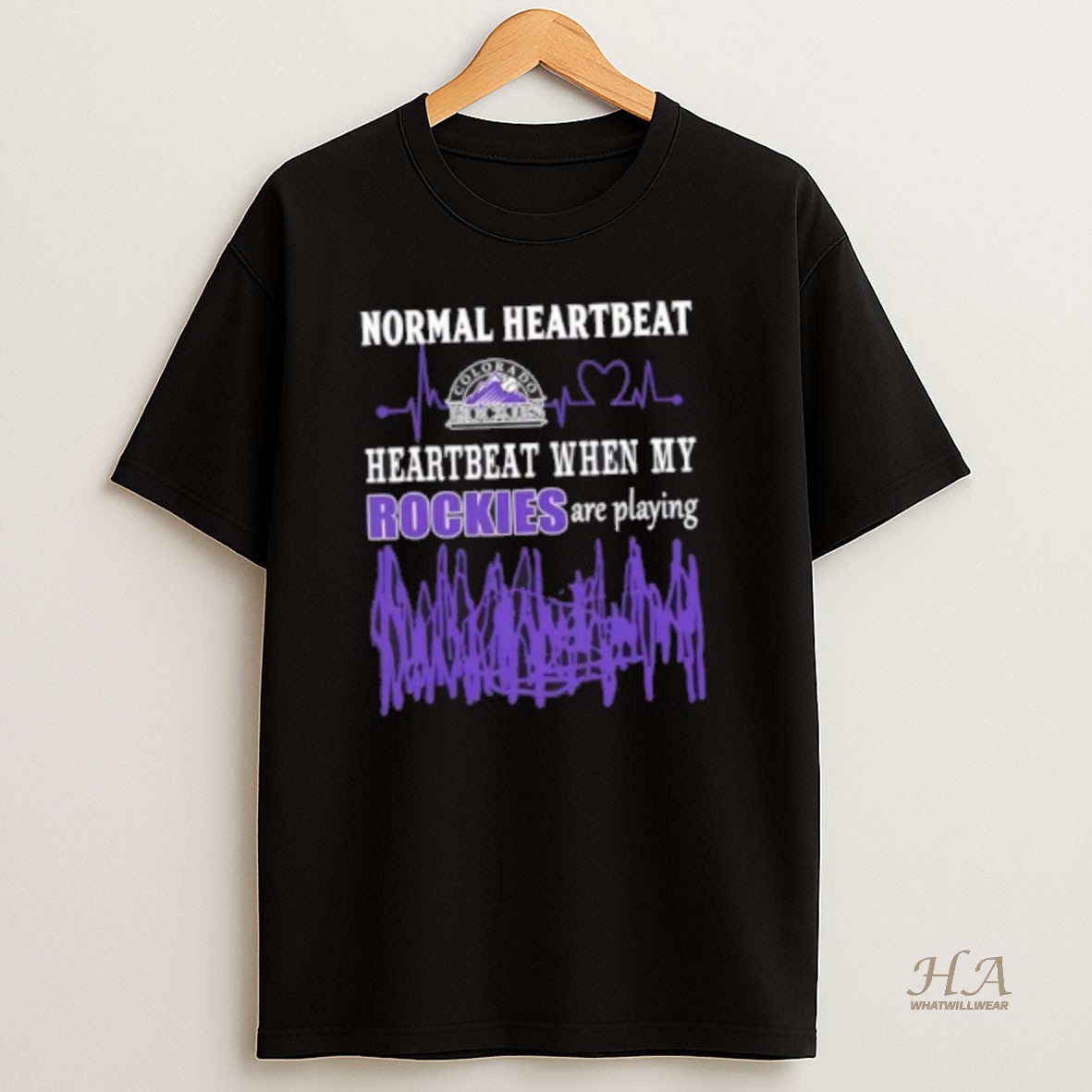 Official Normal Heartbeat Heartbeat When My Colorado Rockies Baseball Are Playing T Shirt