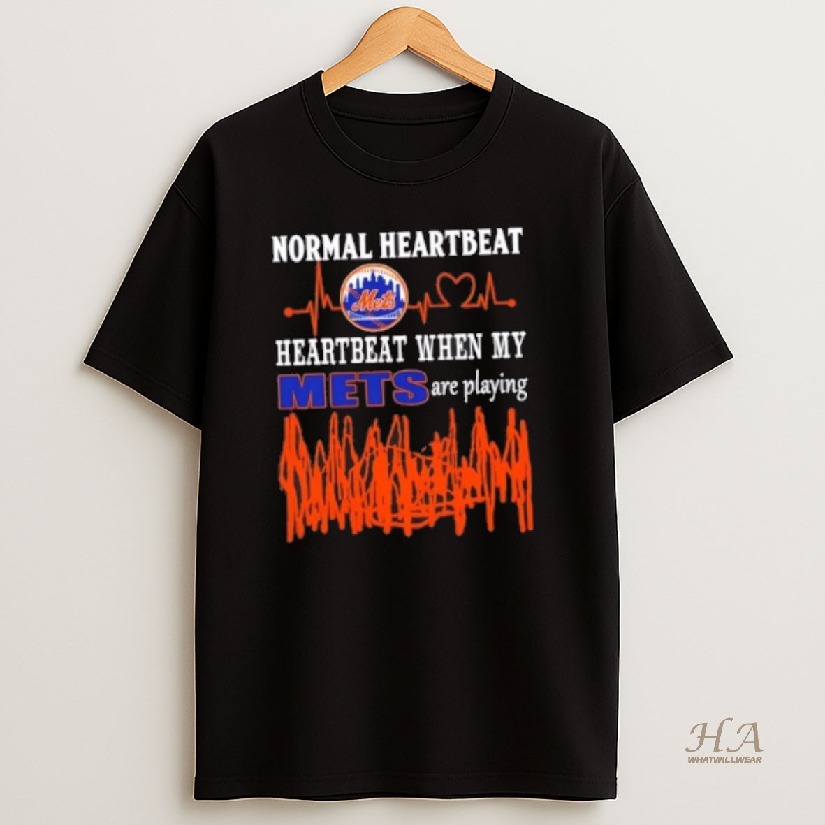Official Normal Heartbeat Heartbeat When My New York Mets Baseball Are Playing T Shirt