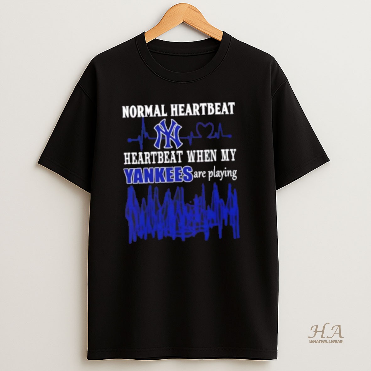Official Normal Heartbeat Heartbeat When My New York Yankees Baseball Are Playing T Shirt